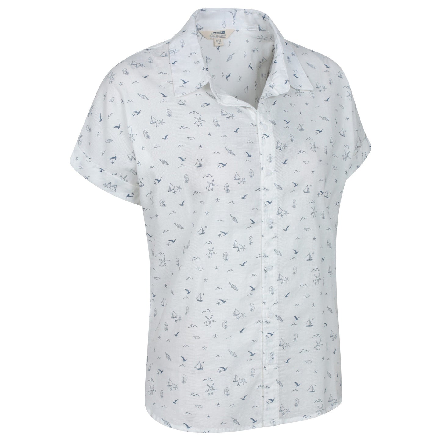 White - Lifestyle - Mountain Warehouse Womens-Ladies Palm Printed Relaxed Fit Shirt