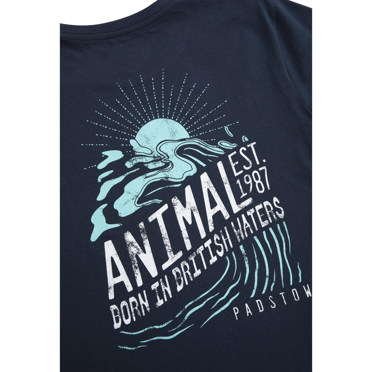 Navy - Side - Animal Mens Jacob Padstow Rising Sun T-Shirt