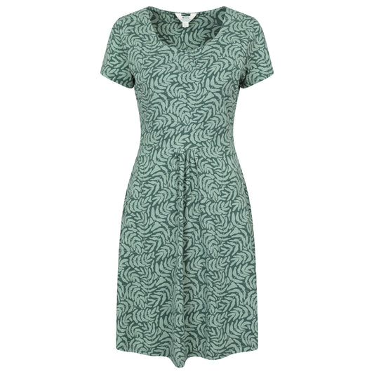 Khaki Green - Front - Mountain Warehouse Womens-Ladies Orchid Leaf UV Midi Dress