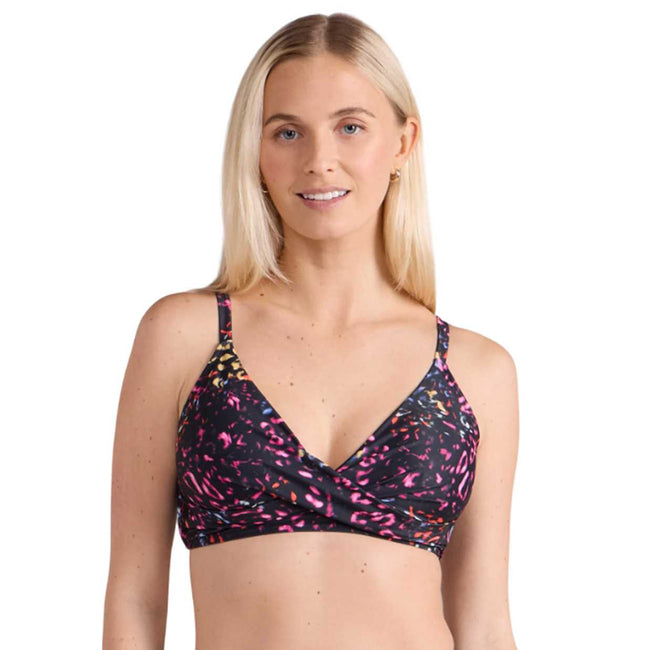 Jet Black - Side - Animal Womens-Ladies Bondi Wrap Bikini Top
