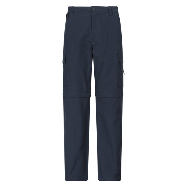 Navy - Front - Mountain Warehouse Mens Rydal Zip-Off Hiking Trousers