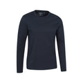 Navy - Side - Mountain Warehouse Mens Flint Crew Neck Long-Sleeved T-Shirt