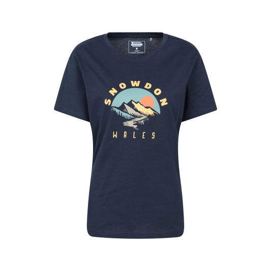 Navy - Front - Mountain Warehouse Womens-Ladies Snowdon Relaxed Fit Short-Sleeved T-Shirt