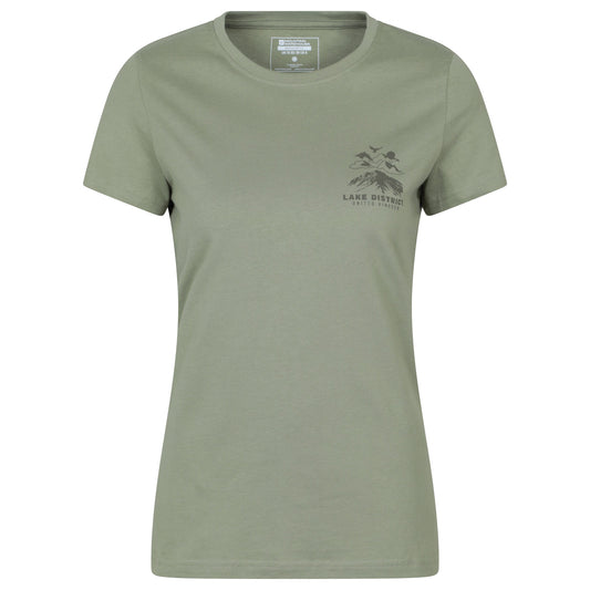 Khaki Green - Front - Mountain Warehouse Womens-Ladies Lake District Sunset T-Shirt