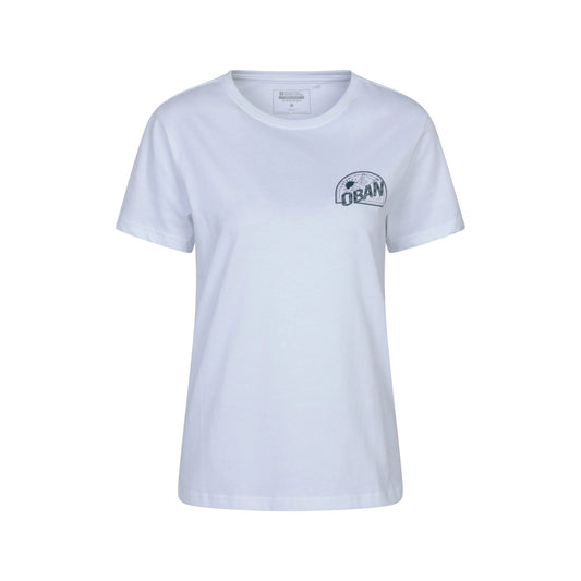 White - Front - Mountain Warehouse Womens-Ladies Oban Relaxed Fit Short-Sleeved T-Shirt