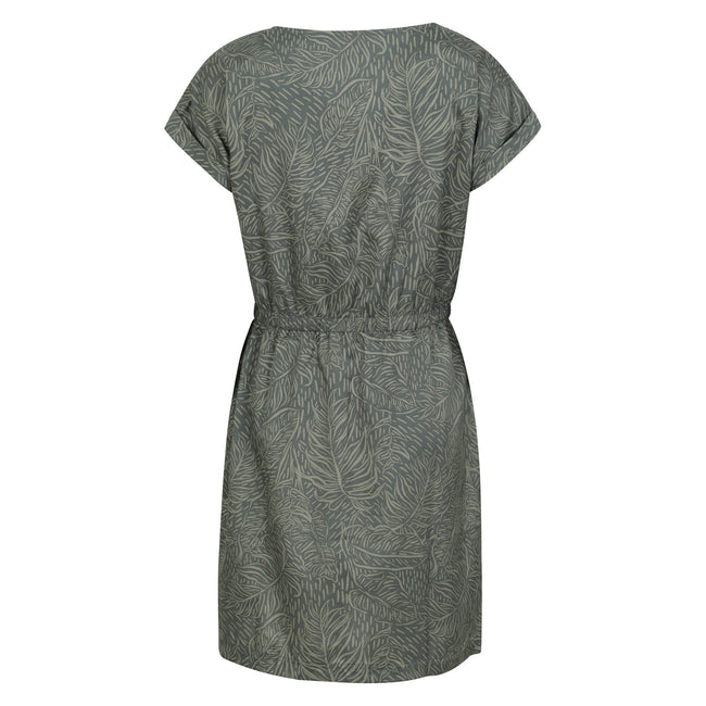 Khaki Green - Back - Mountain Warehouse Womens-Ladies Mykonos Leaf Print Dress