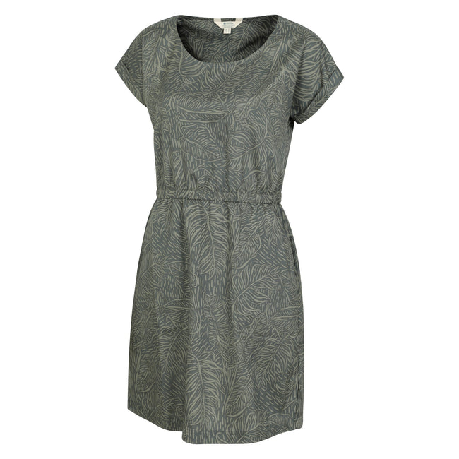Khaki Green - Lifestyle - Mountain Warehouse Womens-Ladies Mykonos Leaf Print Dress