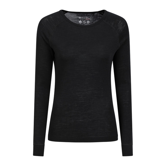 Black - Lifestyle - Mountain Warehouse Womens-Ladies Merino Wool Round Neck Base Layer Top (Pack of 2)