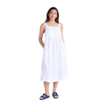 White - Side - Animal Womens-Ladies Linen Midi Dress