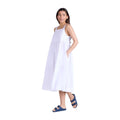 White - Lifestyle - Animal Womens-Ladies Linen Midi Dress