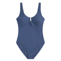 Navy - Front - Animal Womens-Ladies Florence Ribbed One Piece Swimsuit