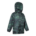 Khaki Green - Side - Mountain Warehouse Childrens-Kids Pakka Camo Waterproof Jacket