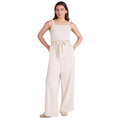 Beige - Side - Animal Womens-Ladies Becca Linen Jumpsuit