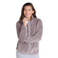 Taupe - Side - Animal Womens-Ladies Teddy Fleece Full Zip Jacket