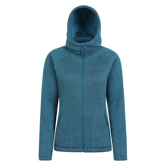 Dark Teal - Front - Mountain Warehouse Womens-Ladies Nevis Faux Fur Lined Full Zip Hoodie