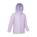 Light Purple - Side - Mountain Warehouse Childrens-Kids Exodus Printed Water Resistant Soft Shell Jacket