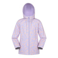 Light Purple - Front - Mountain Warehouse Childrens-Kids Exodus Printed Water Resistant Soft Shell Jacket