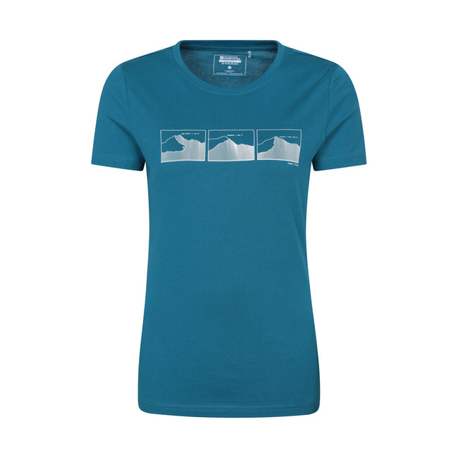 Teal - Front - Mountain Warehouse Womens-Ladies Three Peaks Short-Sleeved T-Shirt