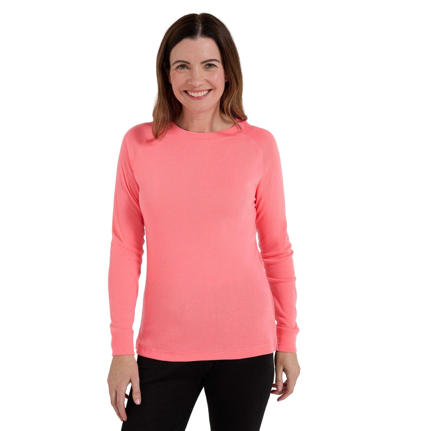 Coral - Pack Shot - Mountain Warehouse Womens-Ladies Talus Long-Sleeved Top