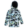Charcoal - Side - Mountain Warehouse Childrens-Kids Exodus Printed Water Resistant Soft Shell Jacket