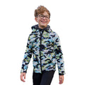 Charcoal - Pack Shot - Mountain Warehouse Childrens-Kids Exodus Printed Water Resistant Soft Shell Jacket