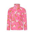 Pink - Front - Mountain Warehouse Childrens-Kids Printed Half Zip Fleece Top
