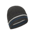 Grey Stripe - Front - Mountain Warehouse Unisex Adult Knitted Fleece Lined Winter Beanie
