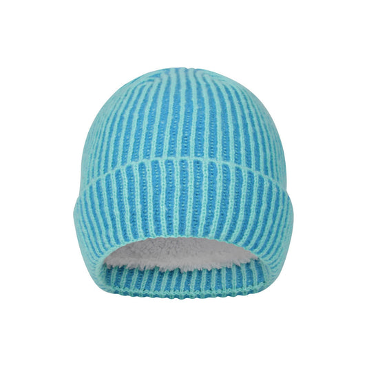 Blue - Front - Mountain Warehouse Childrens-Kids IsoTherm Faux Fur Lined Ribbed Beanie