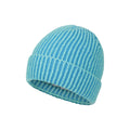 Blue - Side - Mountain Warehouse Childrens-Kids IsoTherm Faux Fur Lined Ribbed Beanie