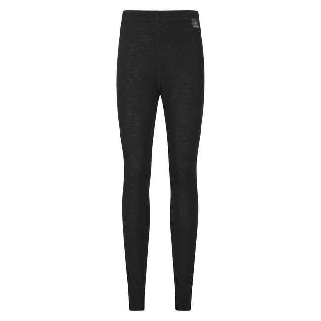 Black - Front - Mountain Warehouse Womens-Ladies Merino Wool Base Layer Bottoms