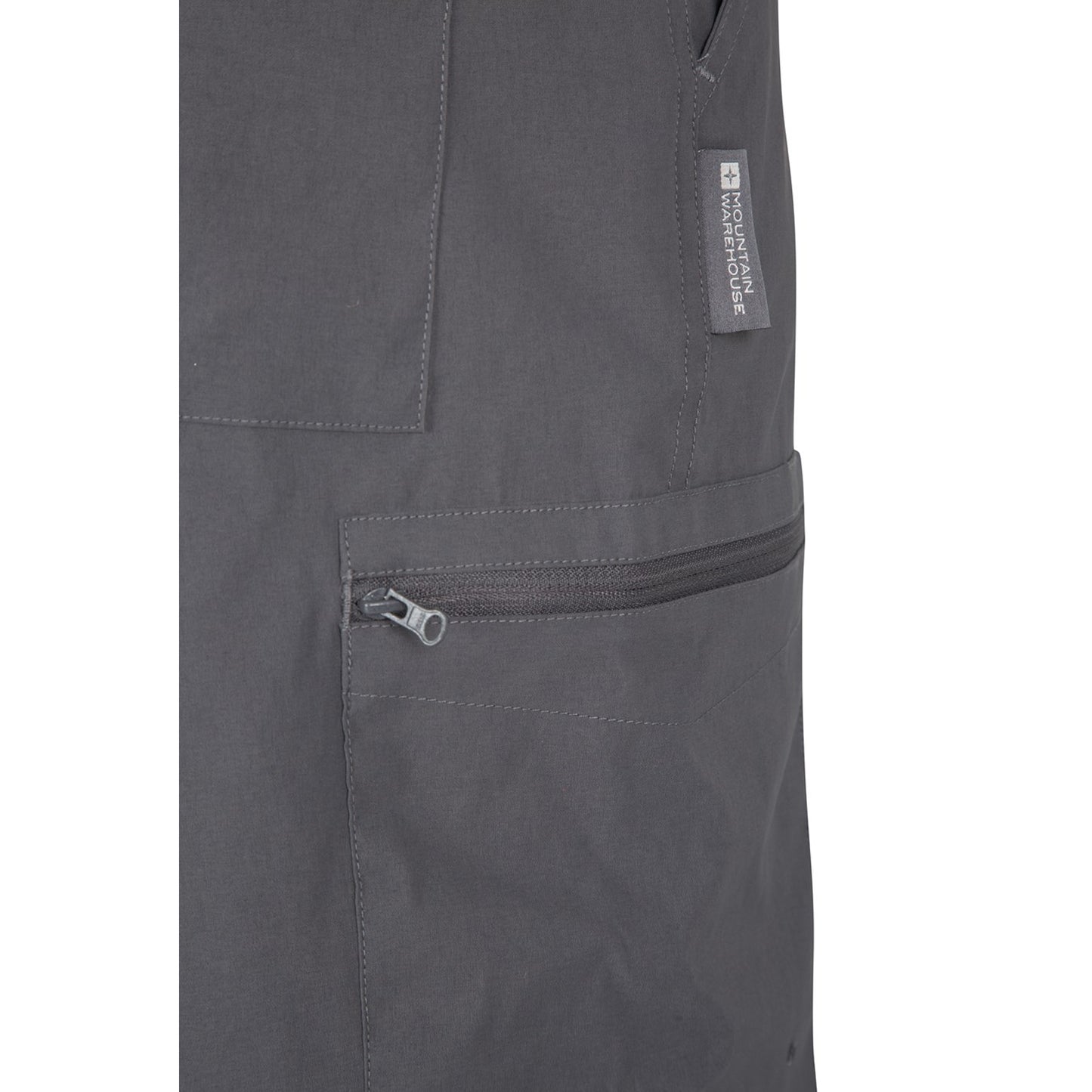Grey - Close up - Mountain Warehouse Mens Stretch Trekking Shorts