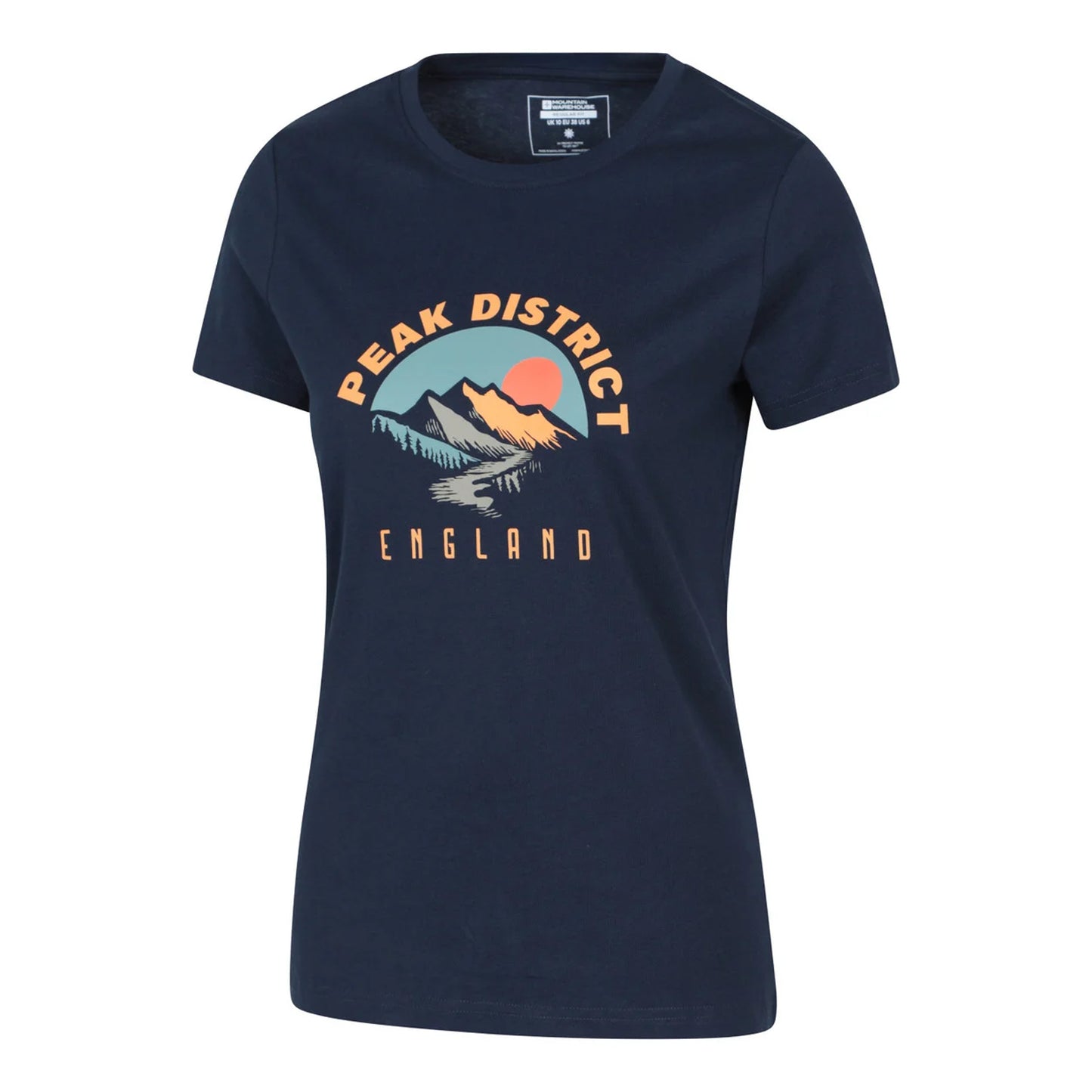 Navy - Lifestyle - Mountain Warehouse Womens-Ladies Peak District Mountain Scene T-Shirt