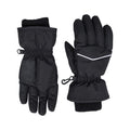 Black - Side - Mountain Warehouse Childrens-Kids Faux Fur Lined Isotherm Snow Gloves