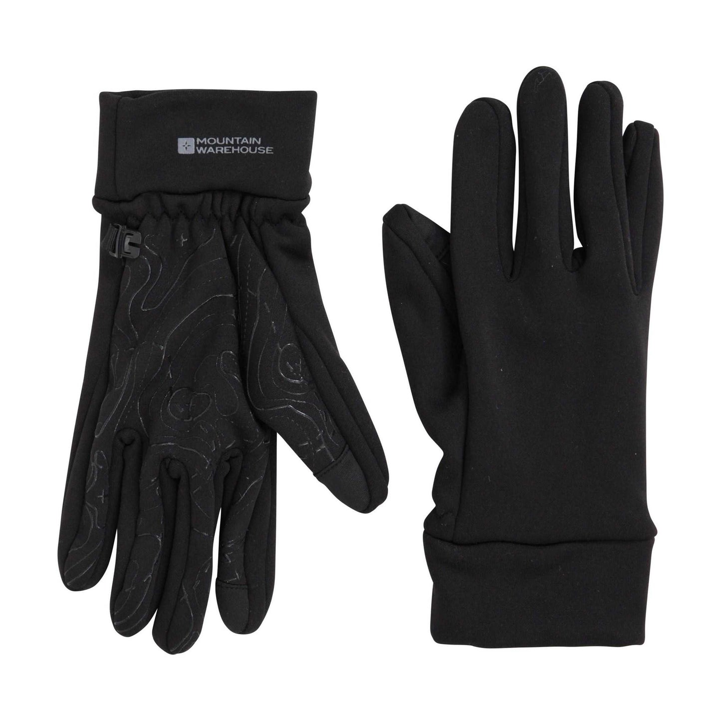 Black - Side - Mountain Warehouse Unisex Adult Grippi Fleece Lined Active Cycling Gloves