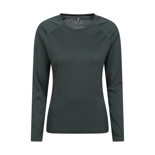 Khaki Green - Front - Mountain Warehouse Womens-Ladies Quick Dry Long-Sleeved Top