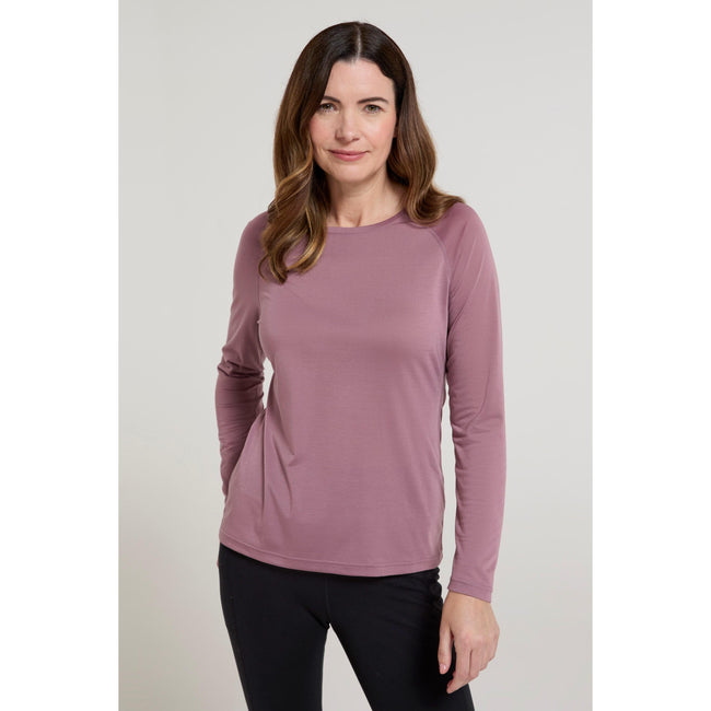 Dusky Purple - Front - Mountain Warehouse Womens-Ladies Quick Dry Long-Sleeved Top