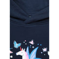 Navy - Side - Mountain Warehouse Childrens-Kids Unicorn Hoodie