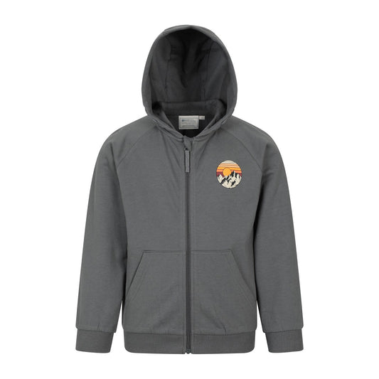 Charcoal - Front - Mountain Warehouse Childrens-Kids Sunset Mountain Full Zip Hoodie