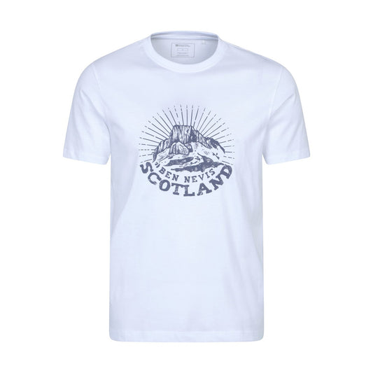 White - Front - Mountain Warehouse Mens Ben Nevis Scotland Short-Sleeved T-Shirt