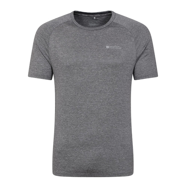 Dark Grey - Front - Mountain Warehouse Mens Agra Striped IsoCool T-Shirt
