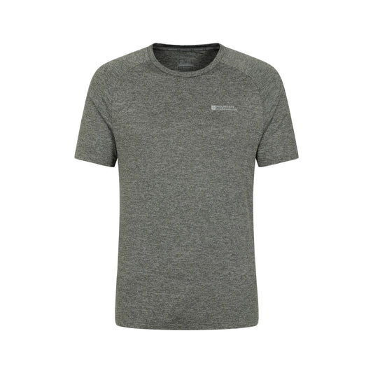 Dark Khaki - Front - Mountain Warehouse Mens Agra Striped IsoCool T-Shirt