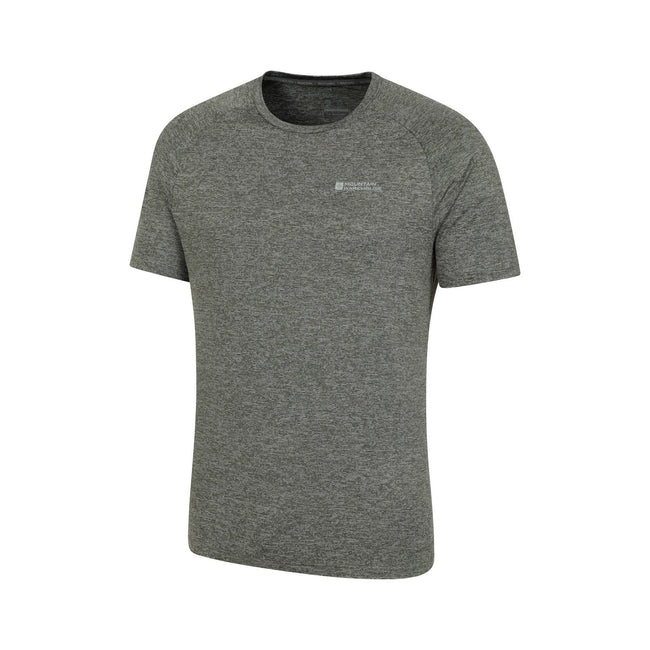 Dark Khaki - Side - Mountain Warehouse Mens Agra Striped IsoCool T-Shirt
