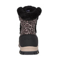 Black - Back - Mountain Warehouse Womens-Ladies Ohio Leopard Print Thermal Snow Boots