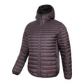 Dark Brown - Side - Mountain Warehouse Mens Hybrid Extreme Featherweight Down Filled Hooded Jacket