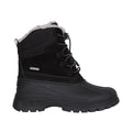Black - Side - Mountain Warehouse Childrens-Kids Leather Waterproof Borg Lined Snow Boots