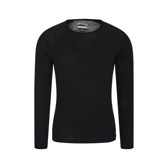 Black - Lifestyle - Mountain Warehouse Mens Merino Wool Base Layer Top (Pack of 2)