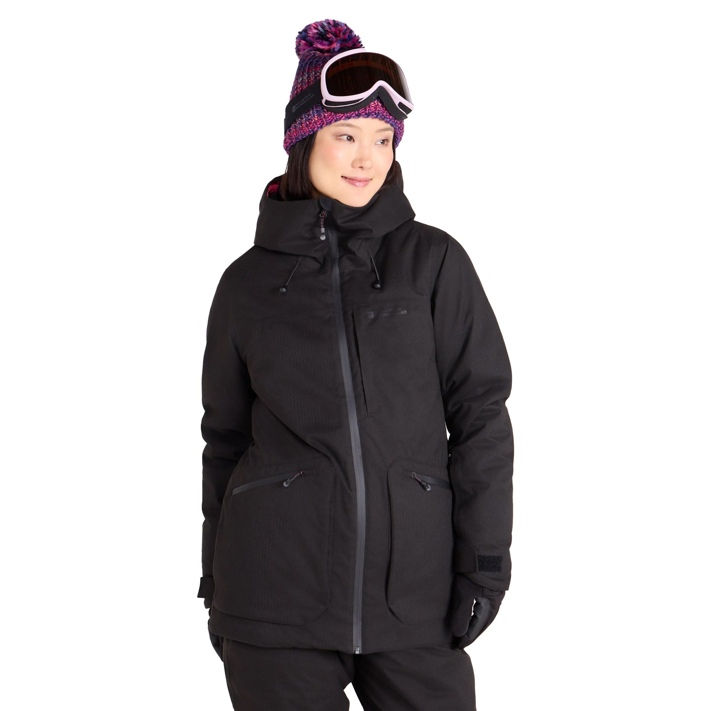 Black - Lifestyle - Mountain Warehouse Womens-Ladies Verbier Textured Waterproof Ski Jacket