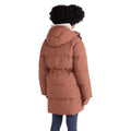 Rust - Back - Animal Womens-Ladies Maggie Baffled Waist Detail Coat