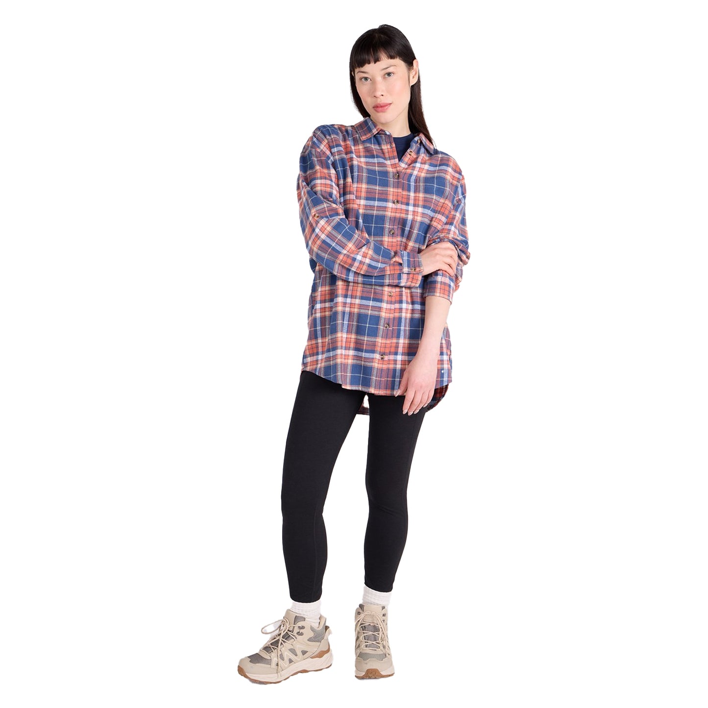 Navy - Lifestyle - Mountain Warehouse Womens-Ladies Elm Flannel Relaxed Fit Long-Sleeved Shirt
