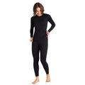 Black - Side - Animal Womens-Ladies Merino Wool Base Layer Bottoms
